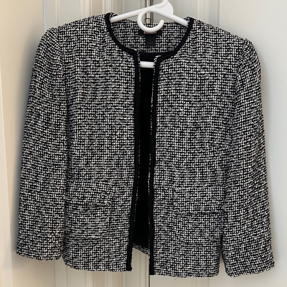 Express Black and White Tweed Jacket